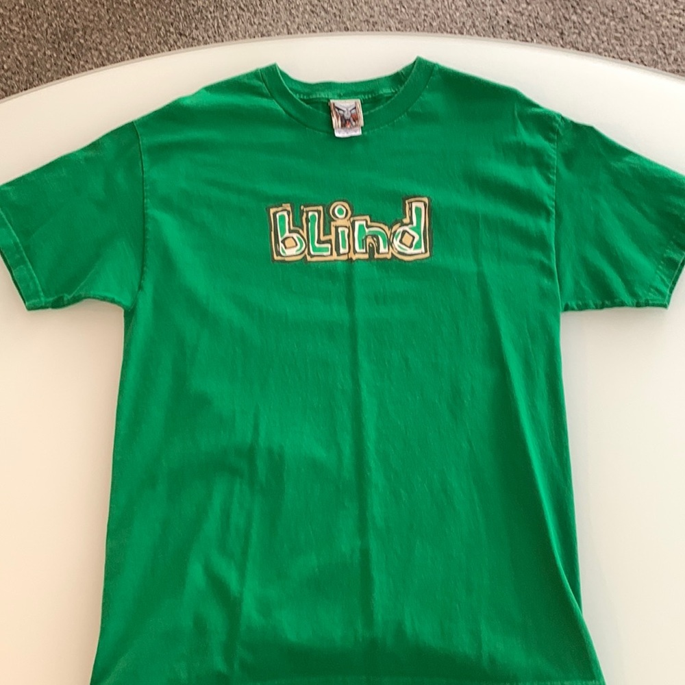 Green Blind T-shirt. Size large 100% Cotton.